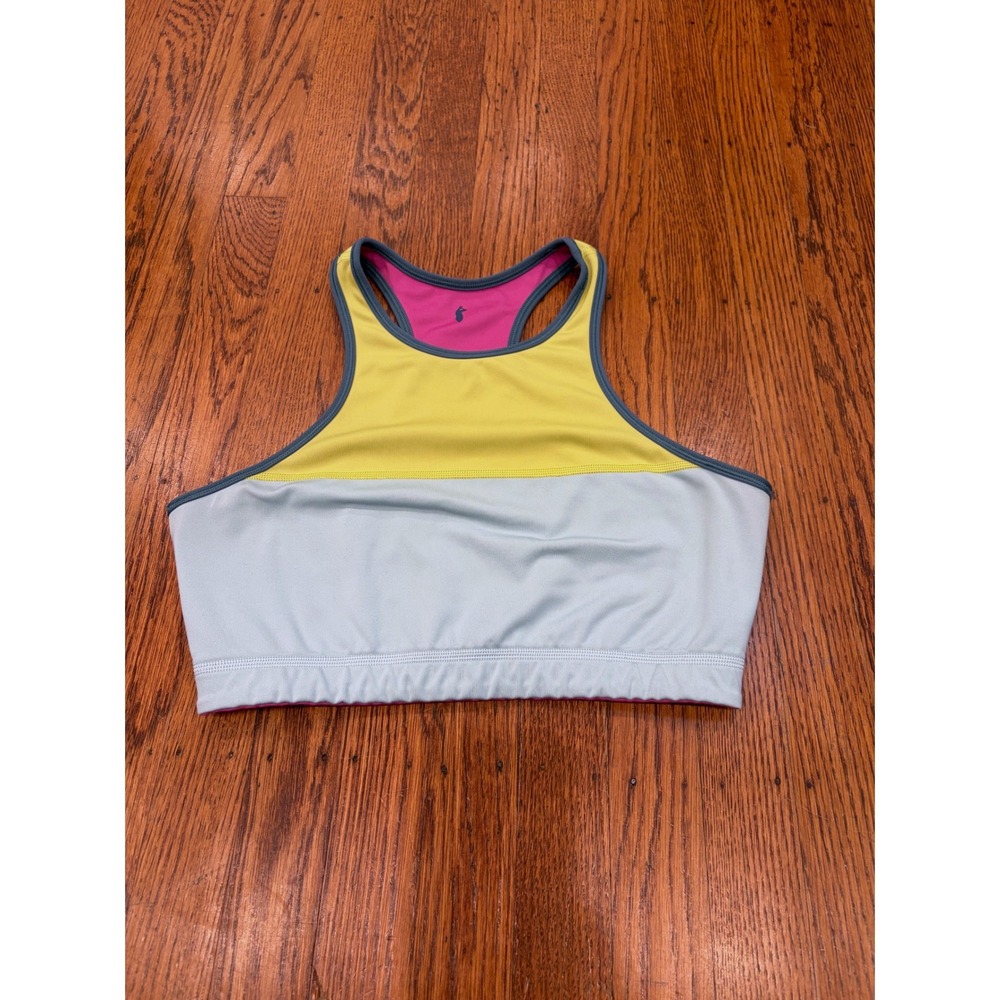 Cotopaxi Womens Reversible Colorblock High Neck Racerback Sports Bra Pink Small